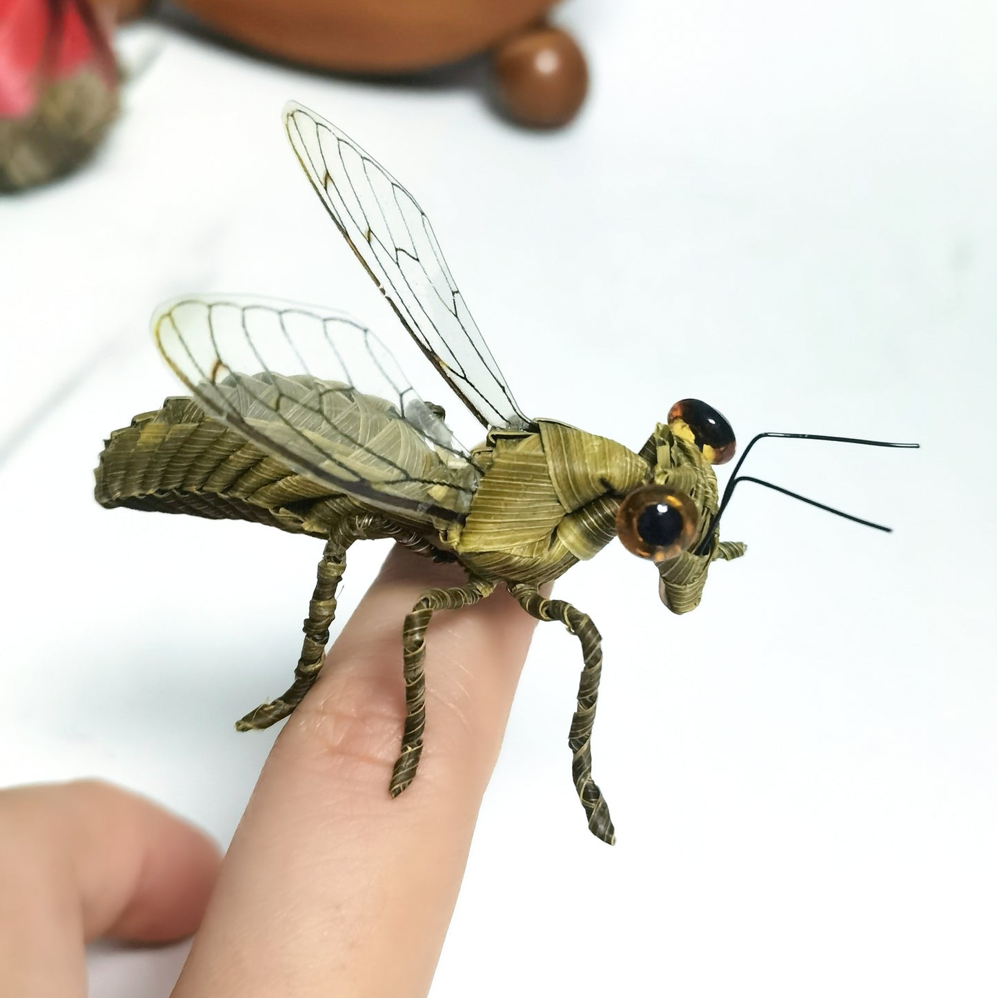 Handwoven Straw Honey Bee Traditional Chinese Palm Leaf Folk Craft