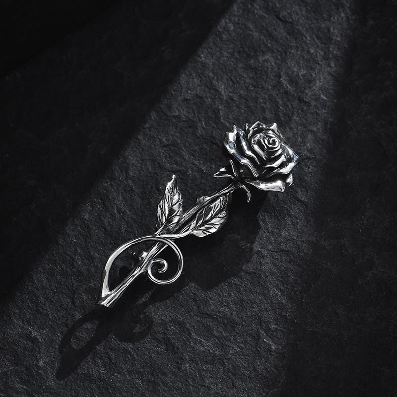 🖤 Silver Rose Lapel Pin An understated accent for quiet strength