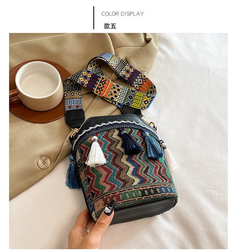 Bohemian Woven Bucket Bag Series