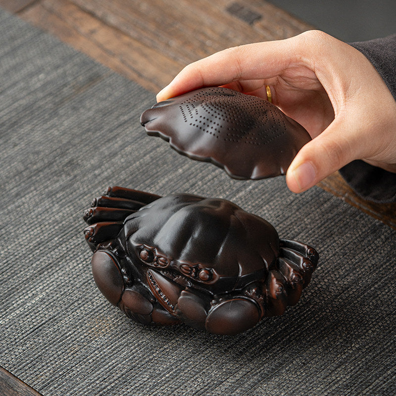 Crab-Shaped Ceramic Tea Strainer Nature-Inspired Functional Art for Mindful Tea Rituals