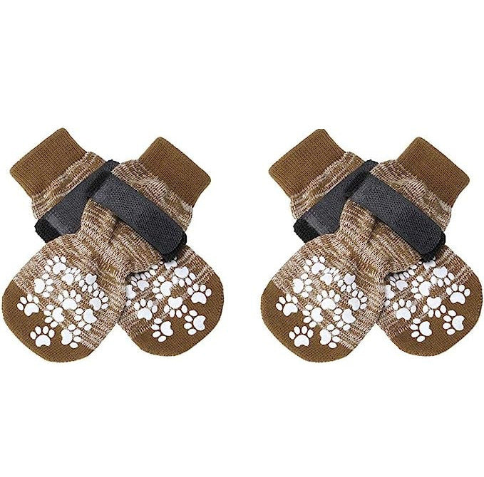 Anti-Slip Dog Socks for Indoor & Outdoor Use – Paw Protection, Non-Skid Grip (4-Pack)