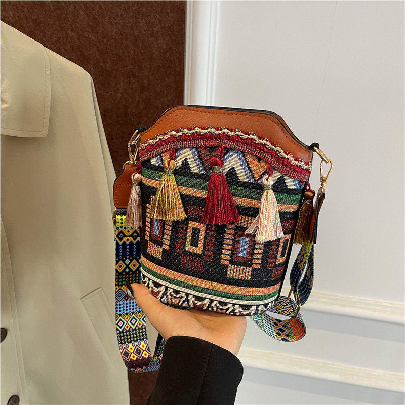 Bohemian Woven Bucket Bag Series