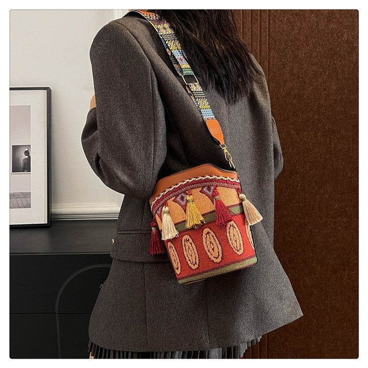 Bohemian Woven Bucket Bag Series