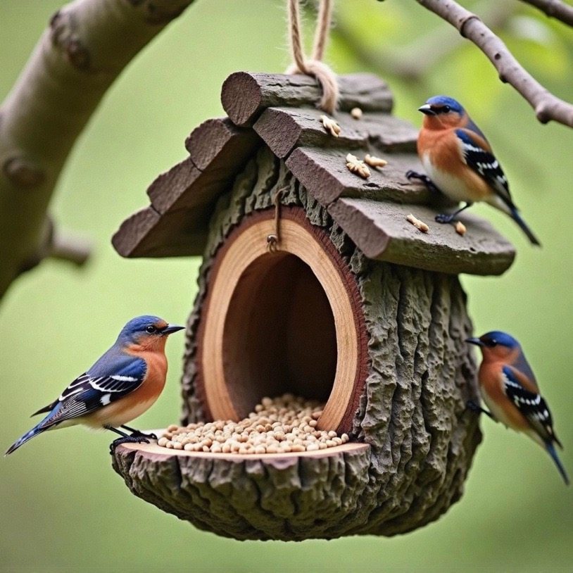 🐦 Decorative Bird Nest Feeder  Garden Accent for Light Feeding & Natural Display