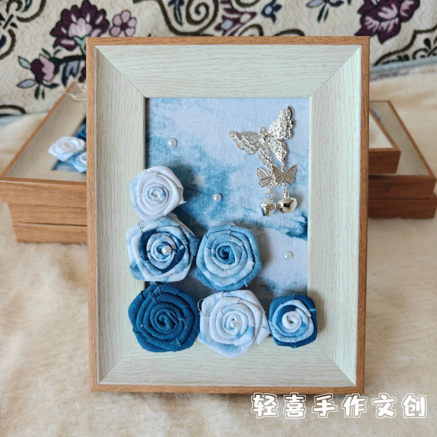 💙 Indigo Tie-Dye Floral Frame Series