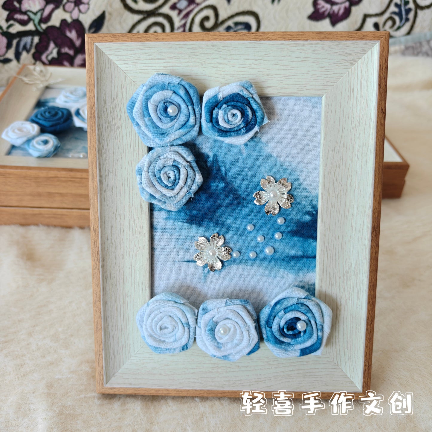 💙 Indigo Tie-Dye Floral Frame Series