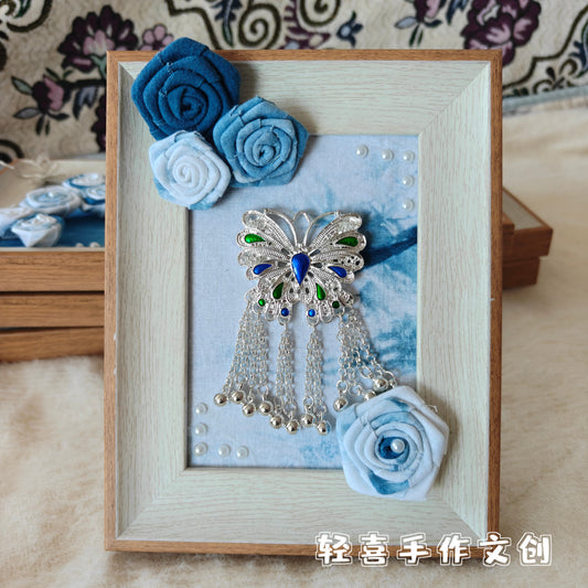 💙 Indigo Tie-Dye Floral Frame Series
