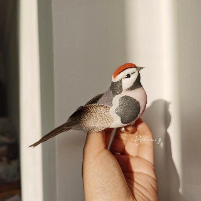 Handcrafted Mini Bird Clip Ornament | Artist-Made Collectible Nature Decor