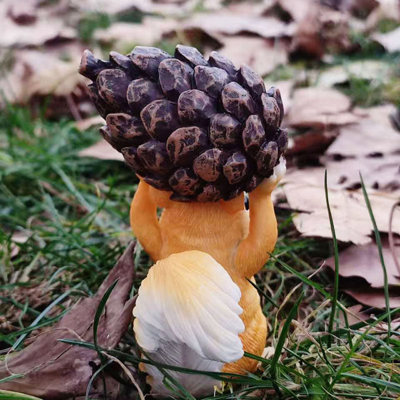 🐿️ Acorn Carrier Squirrel Figurine  Miniature Garden & Terrarium Decor