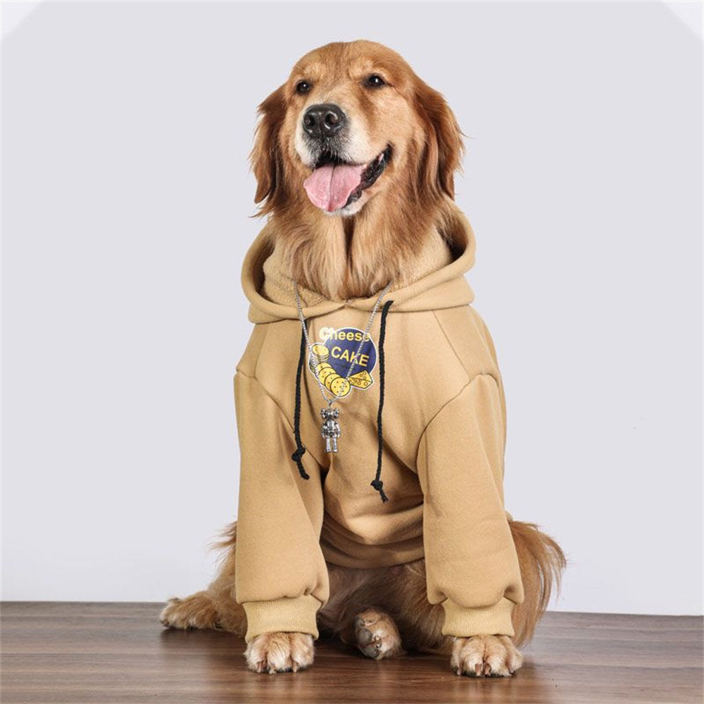 Thick Fleece Dog Hoodie for Large Dogs – Warm Winter Pullover Sweatshirt for Labrador & Golden Retriever