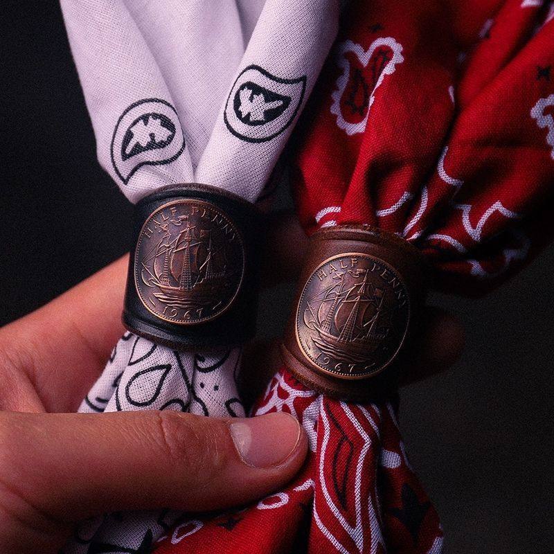 British Penny–Style Bandana Ring 🇬🇧 | Vintage Coin-Inspired Scarf Slide