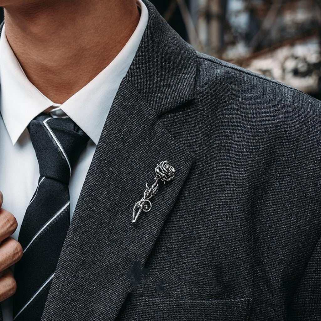 🖤 Silver Rose Lapel Pin  An understated accent for quiet strength