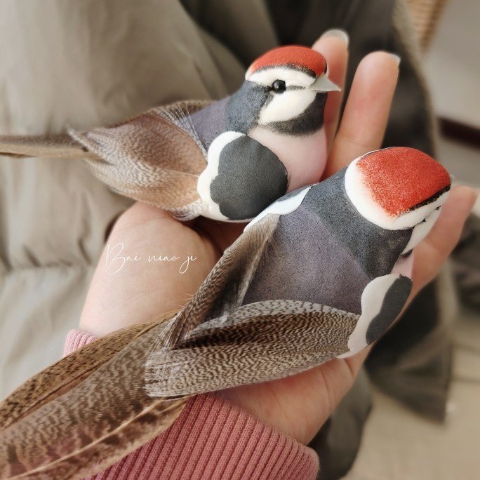 Handcrafted Mini Bird Clip Ornament | Artist-Made Collectible Nature Decor