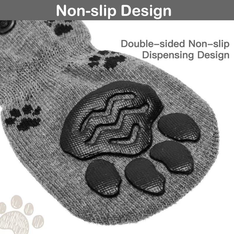 Anti-Slip Dog Socks for Indoor & Outdoor Use – Paw Protection, Non-Skid Grip (4-Pack)
