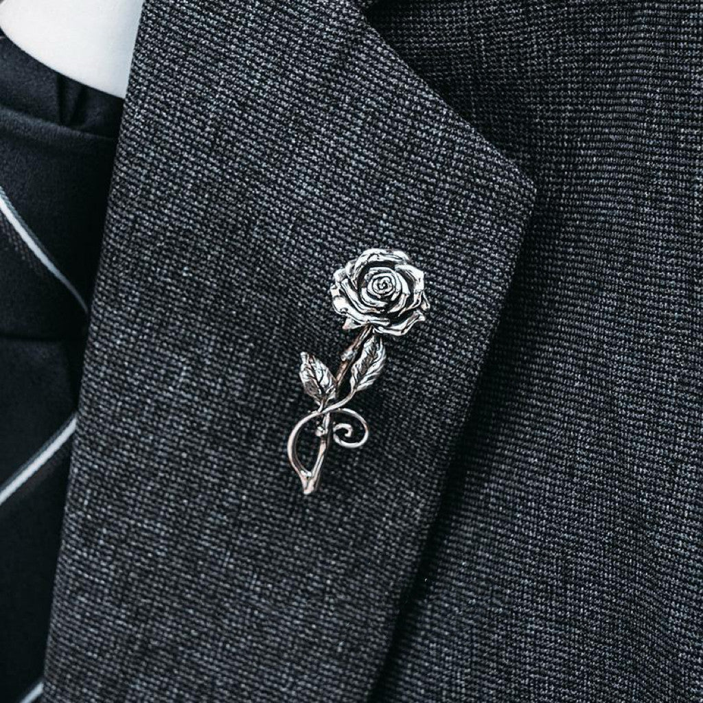 🖤 Silver Rose Lapel Pin  An understated accent for quiet strength