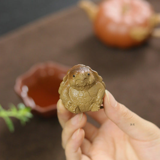 Zisha Tea Pet – Little Turtle Handcrafted Clay Companion for Tea Rituals