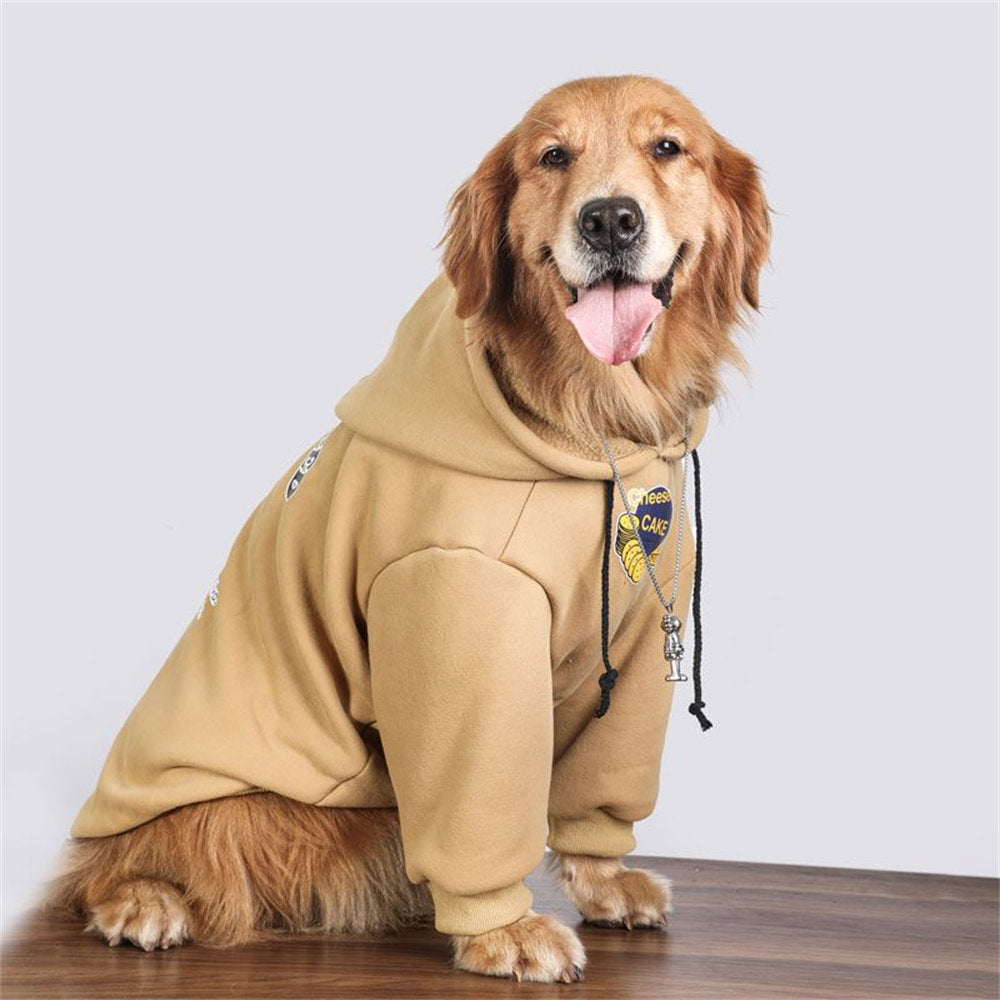 Thick Fleece Dog Hoodie for Large Dogs – Warm Winter Pullover Sweatshirt for Labrador & Golden Retriever