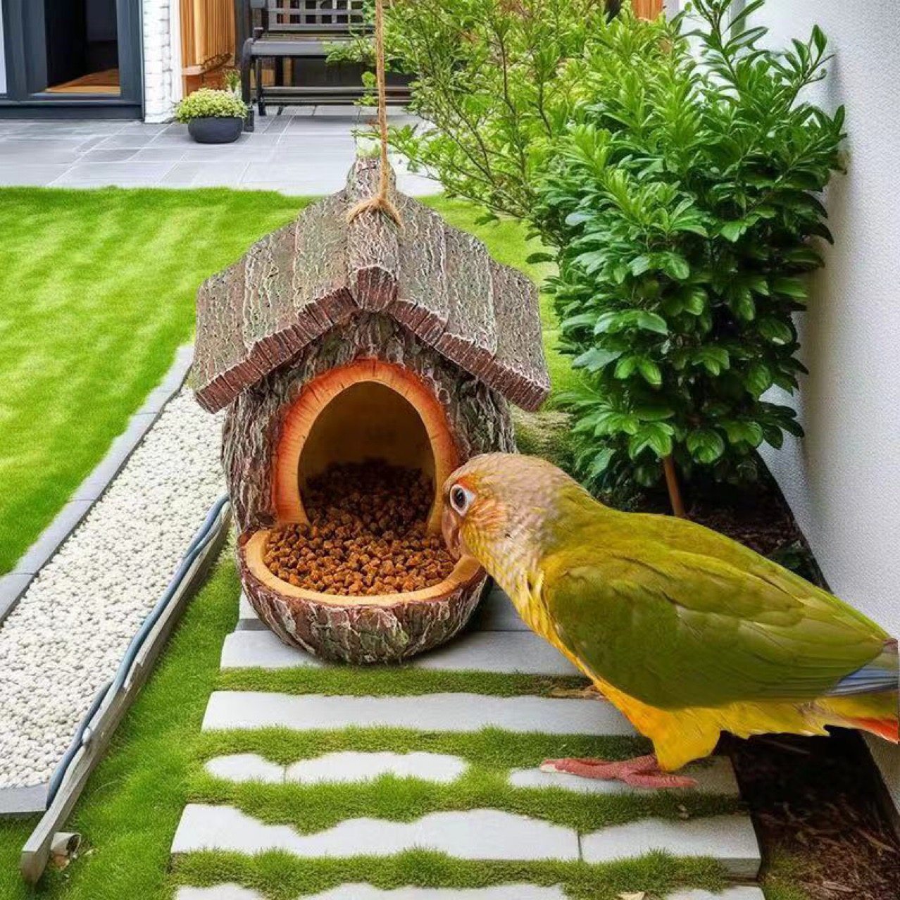 🐦 Decorative Bird Nest Feeder  Garden Accent for Light Feeding & Natural Display