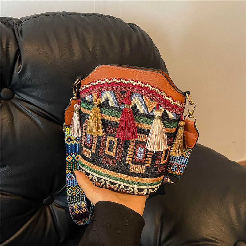 Bohemian Woven Bucket Bag Series
