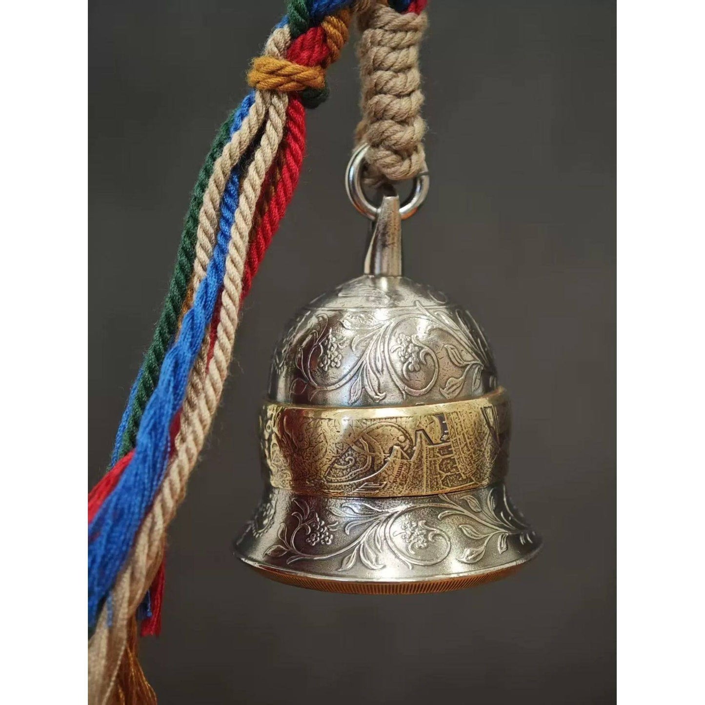 Vintage British One Crown Bell 🔔 | Handcrafted Brass Blessing Keychain & Hanging Charm