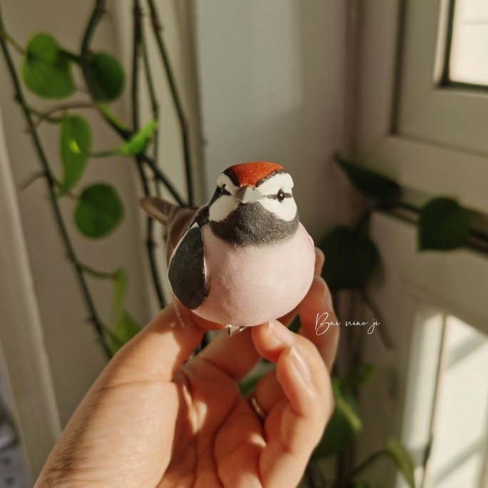 Handcrafted Mini Bird Clip Ornament | Artist-Made Collectible Nature Decor