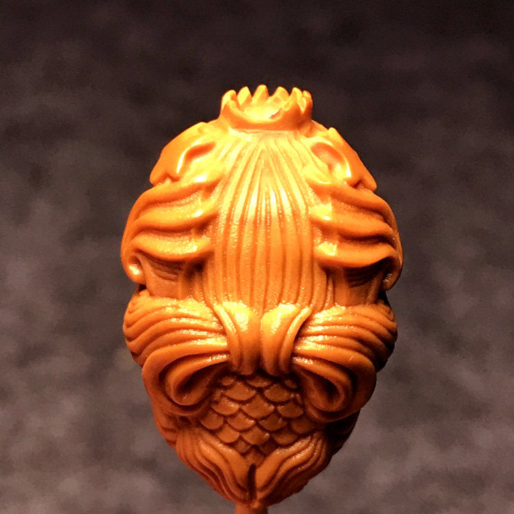 Hand-Carved Mini Mermaid Nut Sculpture – 18.9mm Micro Carving, Artisan Detail