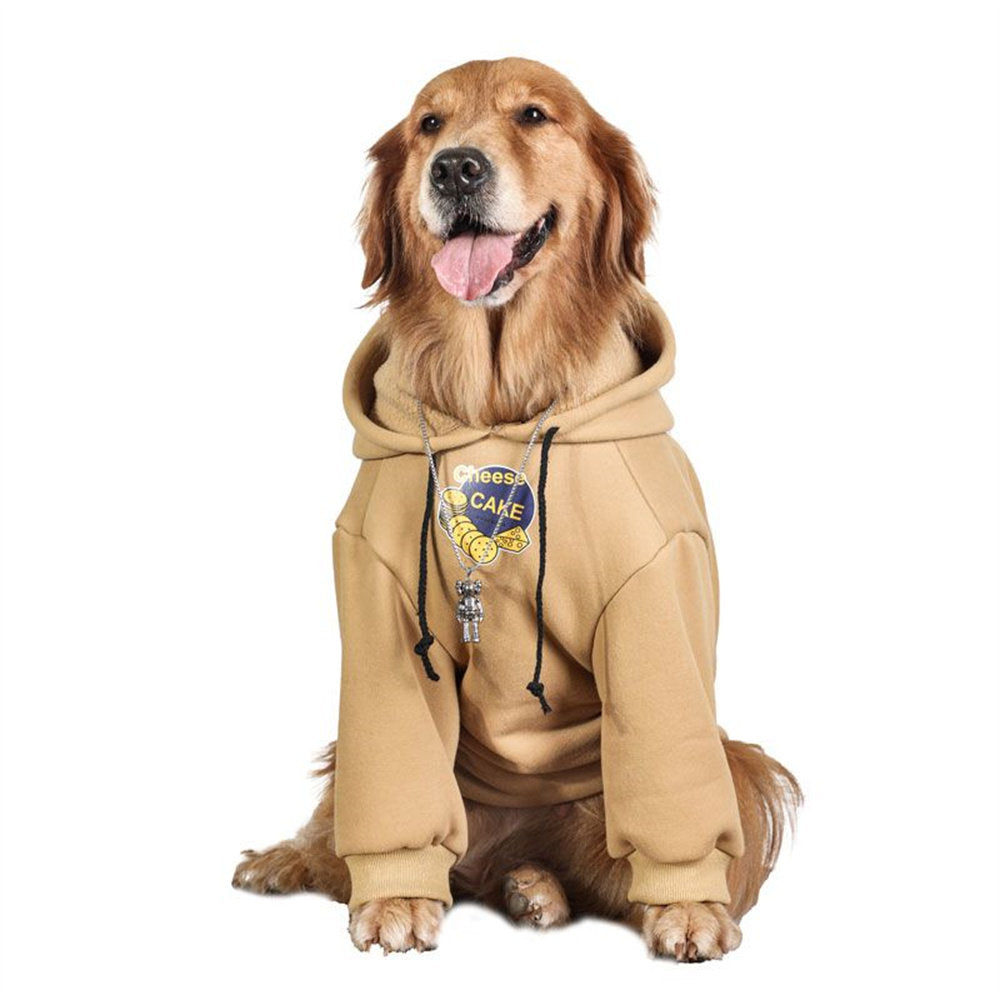 Thick Fleece Dog Hoodie for Large Dogs – Warm Winter Pullover Sweatshirt for Labrador & Golden Retriever