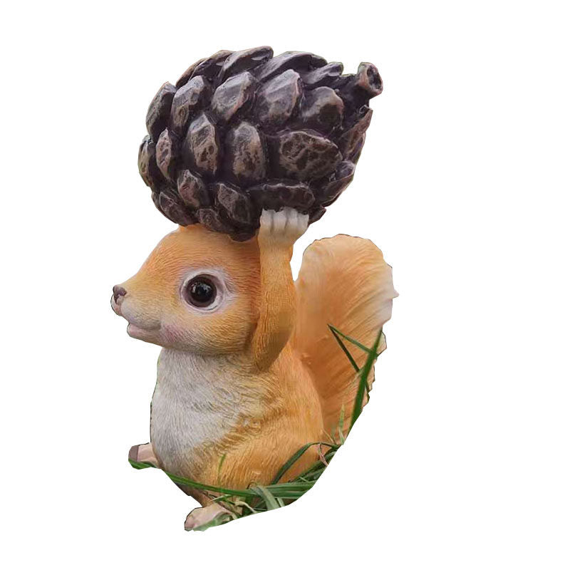 🐿️ Acorn Carrier Squirrel Figurine  Miniature Garden & Terrarium Decor