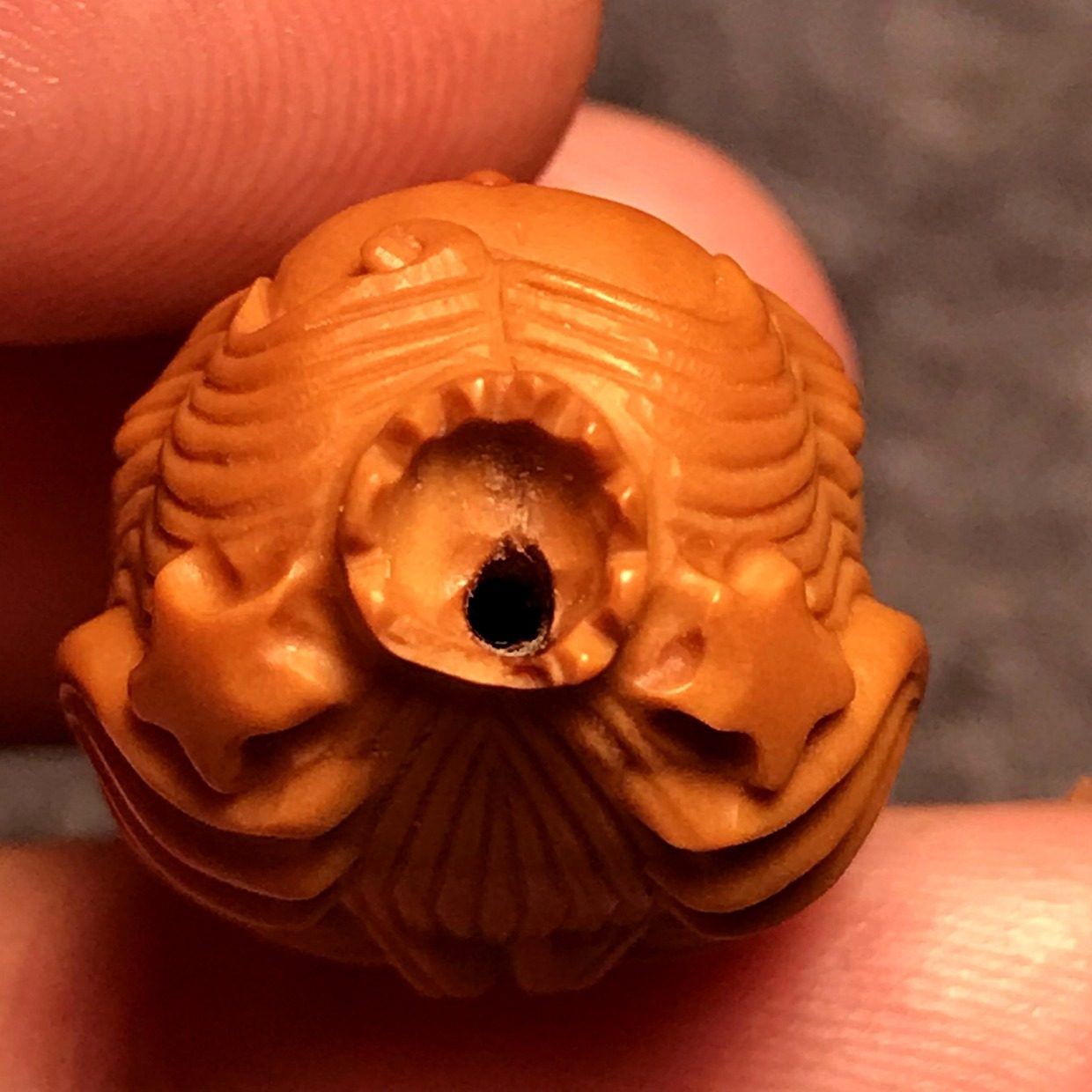 Hand-Carved Mini Mermaid Nut Sculpture – 18.9mm Micro Carving, Artisan Detail