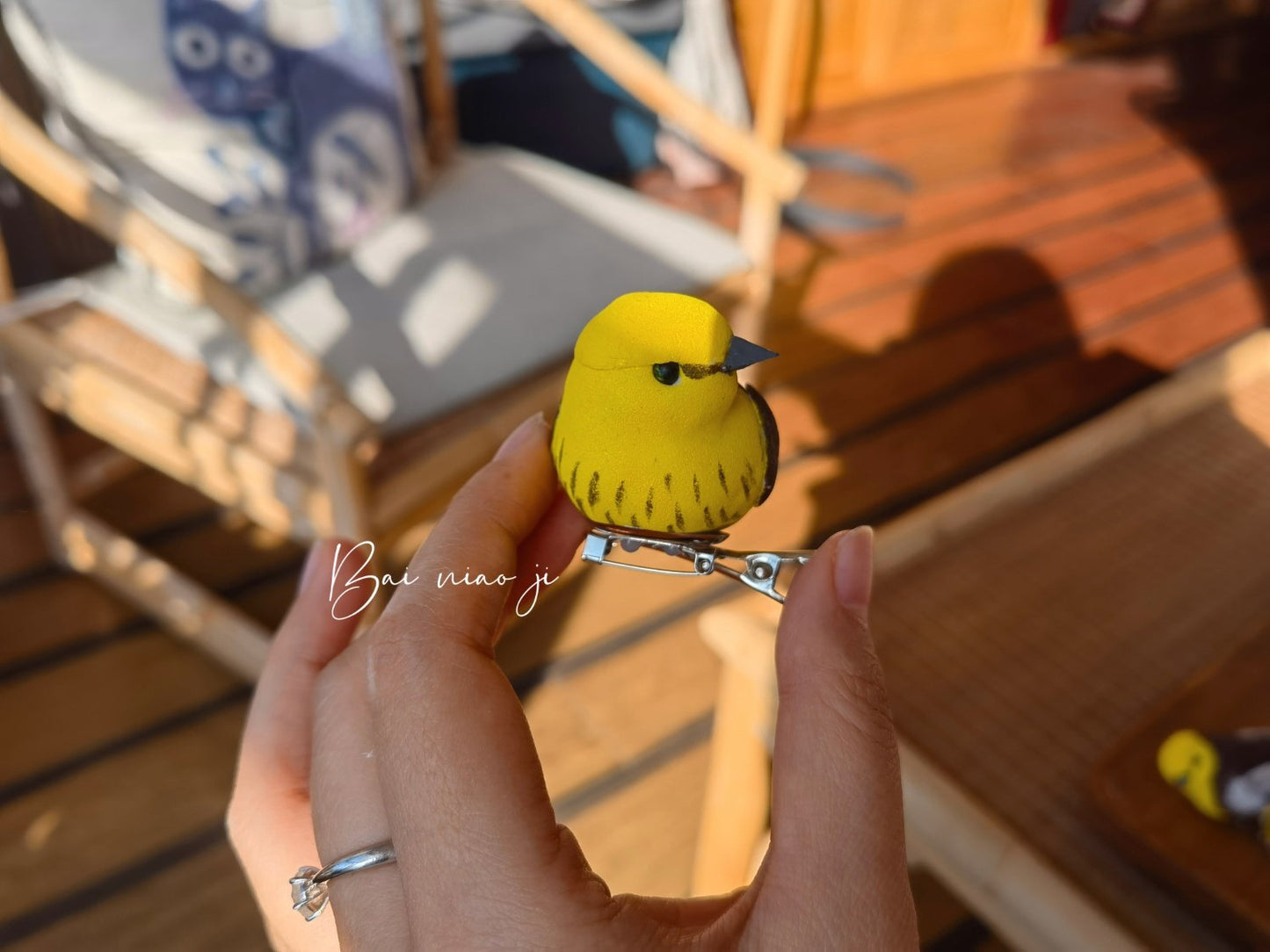 Handcrafted Mini Bird Clip Ornament | Artist-Made Collectible Nature Decor