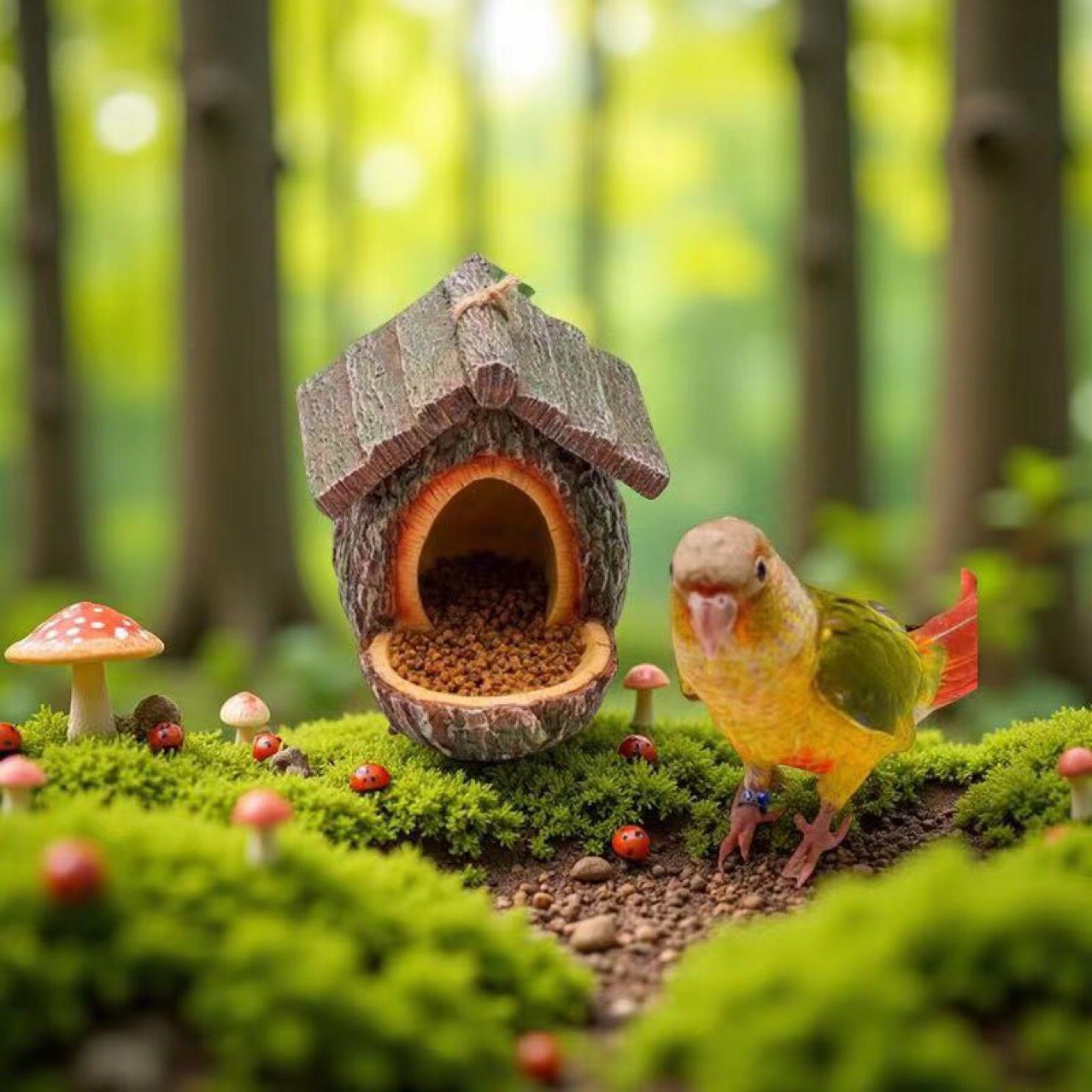 🐦 Decorative Bird Nest Feeder  Garden Accent for Light Feeding & Natural Display