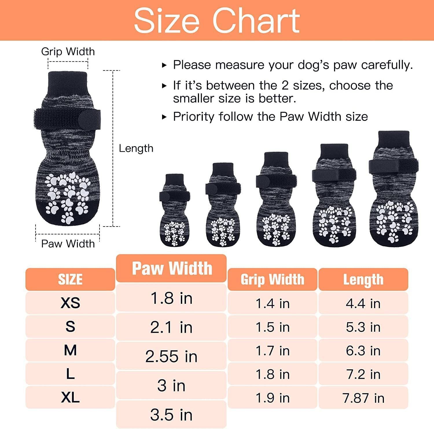 Anti-Slip Dog Socks for Indoor & Outdoor Use – Paw Protection, Non-Skid Grip (4-Pack)