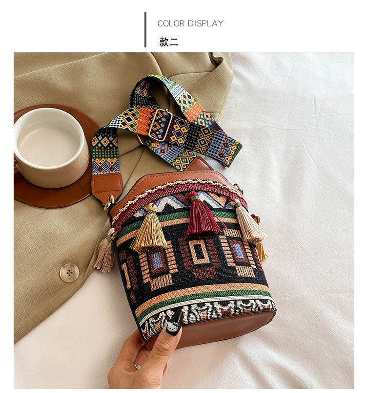 Bohemian Woven Bucket Bag Series