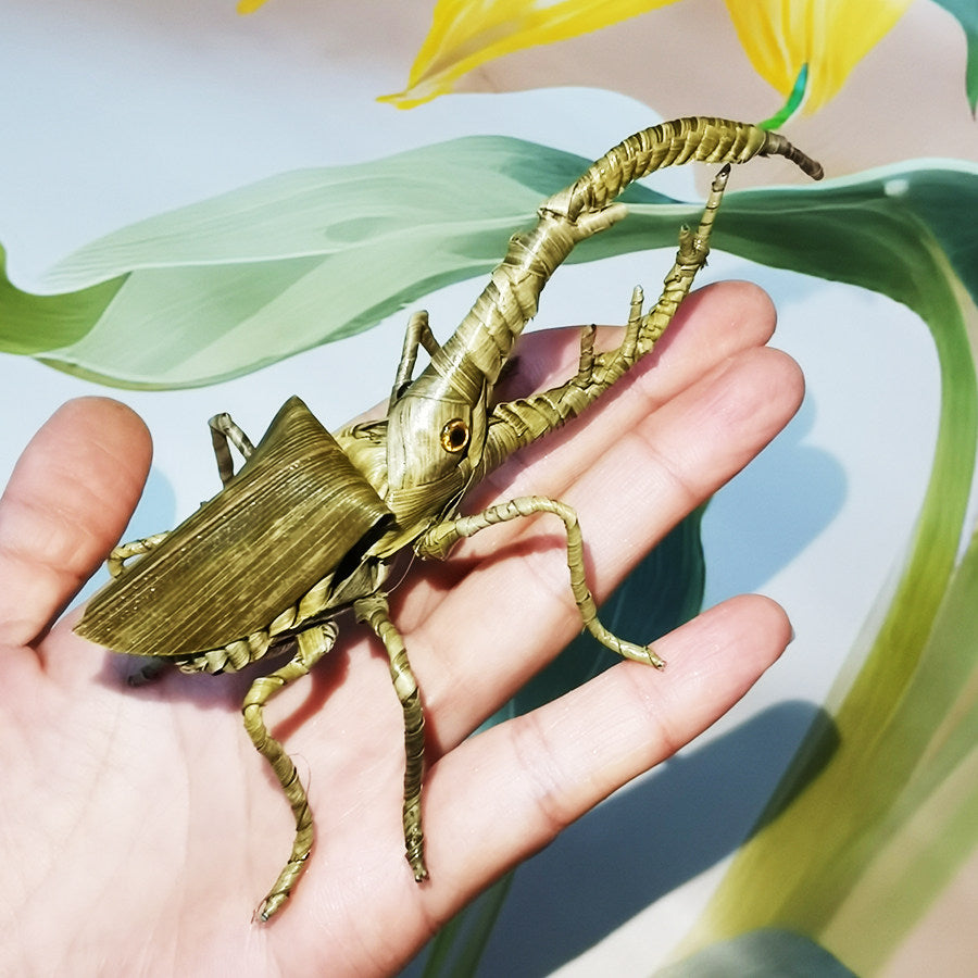 Handwoven Palm Leaf Rhinoceros Beetle