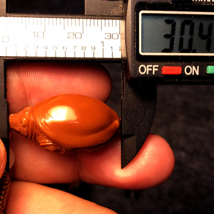 Hand-Carved Turtle Nut Sculpture – Miniature Micro Carving