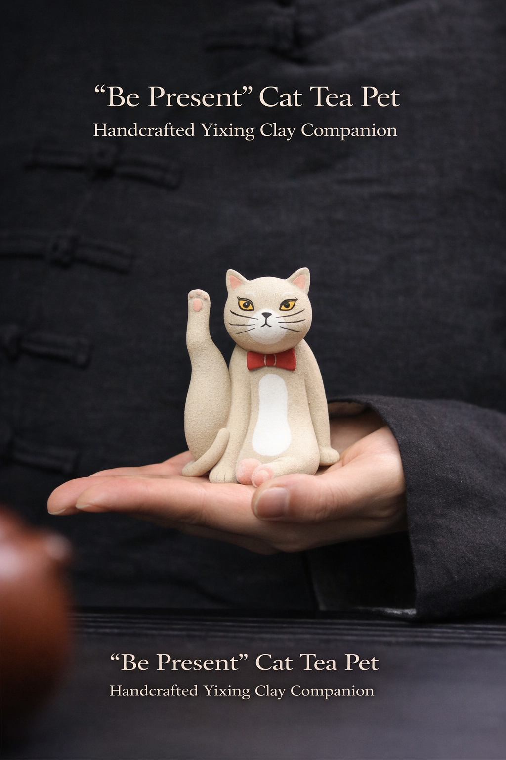 🐈 “Be Present” Cat Tea Pet  Handcrafted Yixing Zisha Ritual Companion