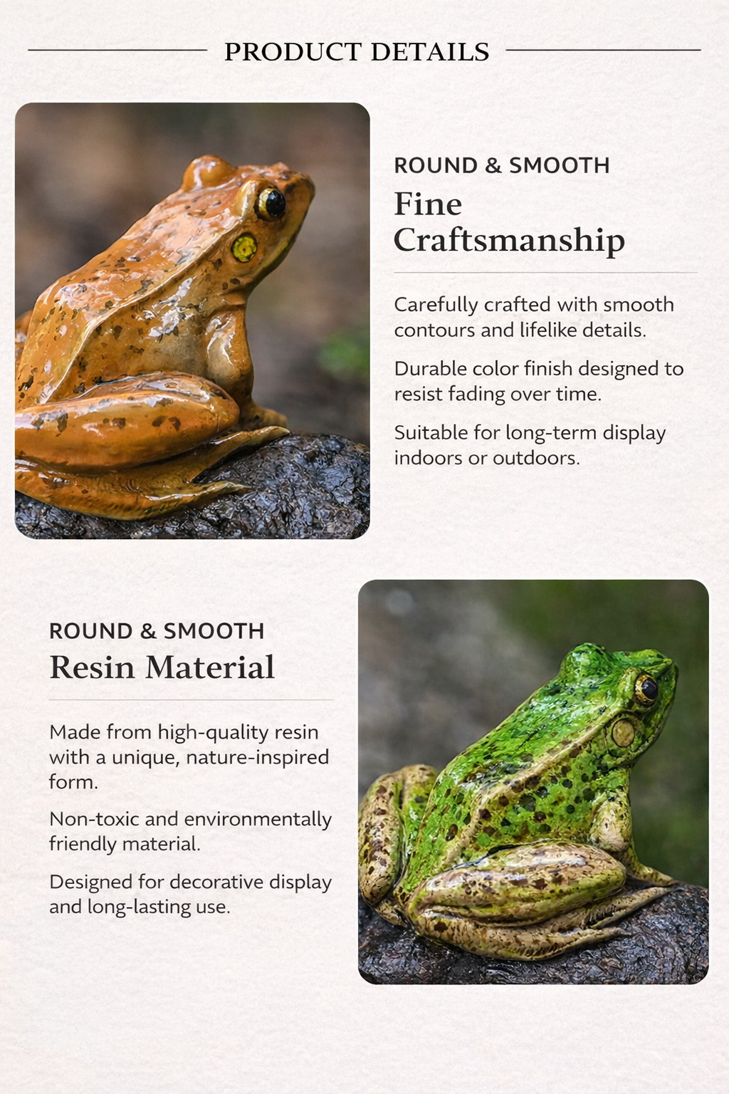 Handcrafted Green Tree Frog Figurine – Nature-Inspired Resin Sculpture for Home & Garden Décor