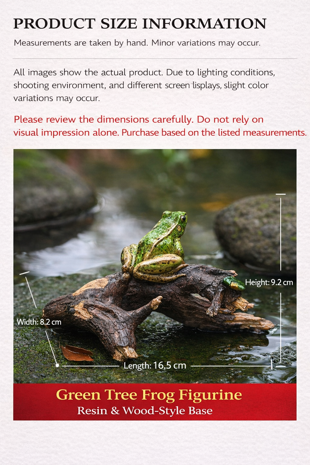 Handcrafted Green Tree Frog Figurine – Nature-Inspired Resin Sculpture for Home & Garden Décor
