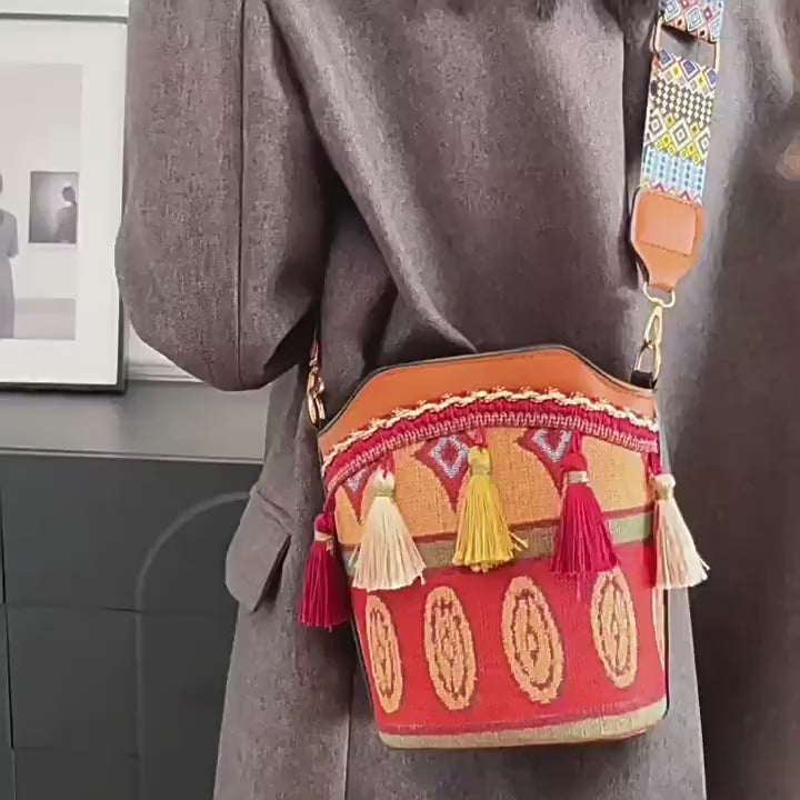 Bohemian Woven Bucket Bag Series